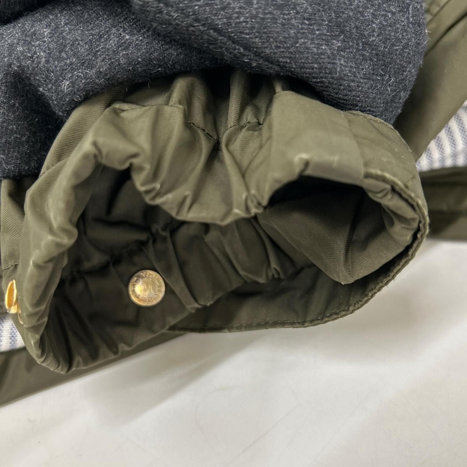 Moncler Gamme Blue Gum Arm Contrast Partial Suede Hoodie Down — view 9