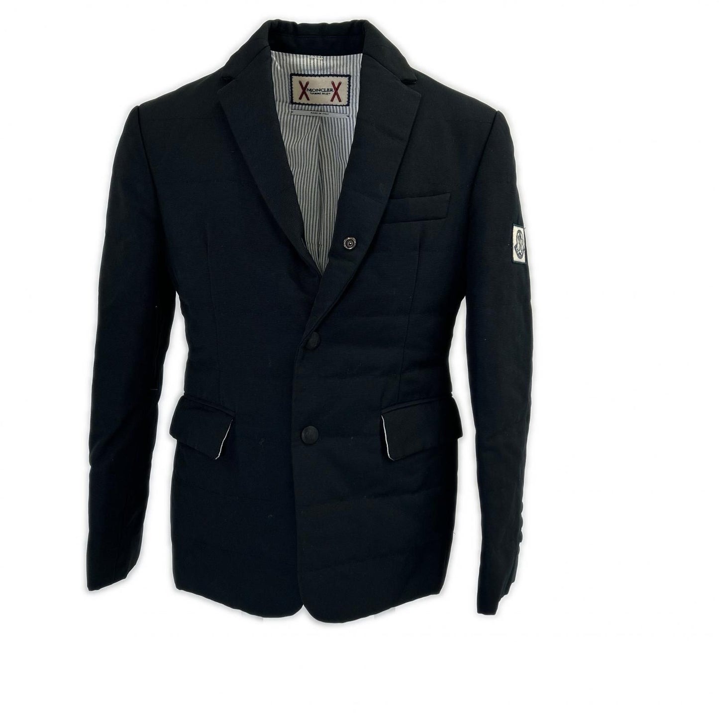 Moncler Gamme Blue Cotton Nylon Down Jacket Tailored