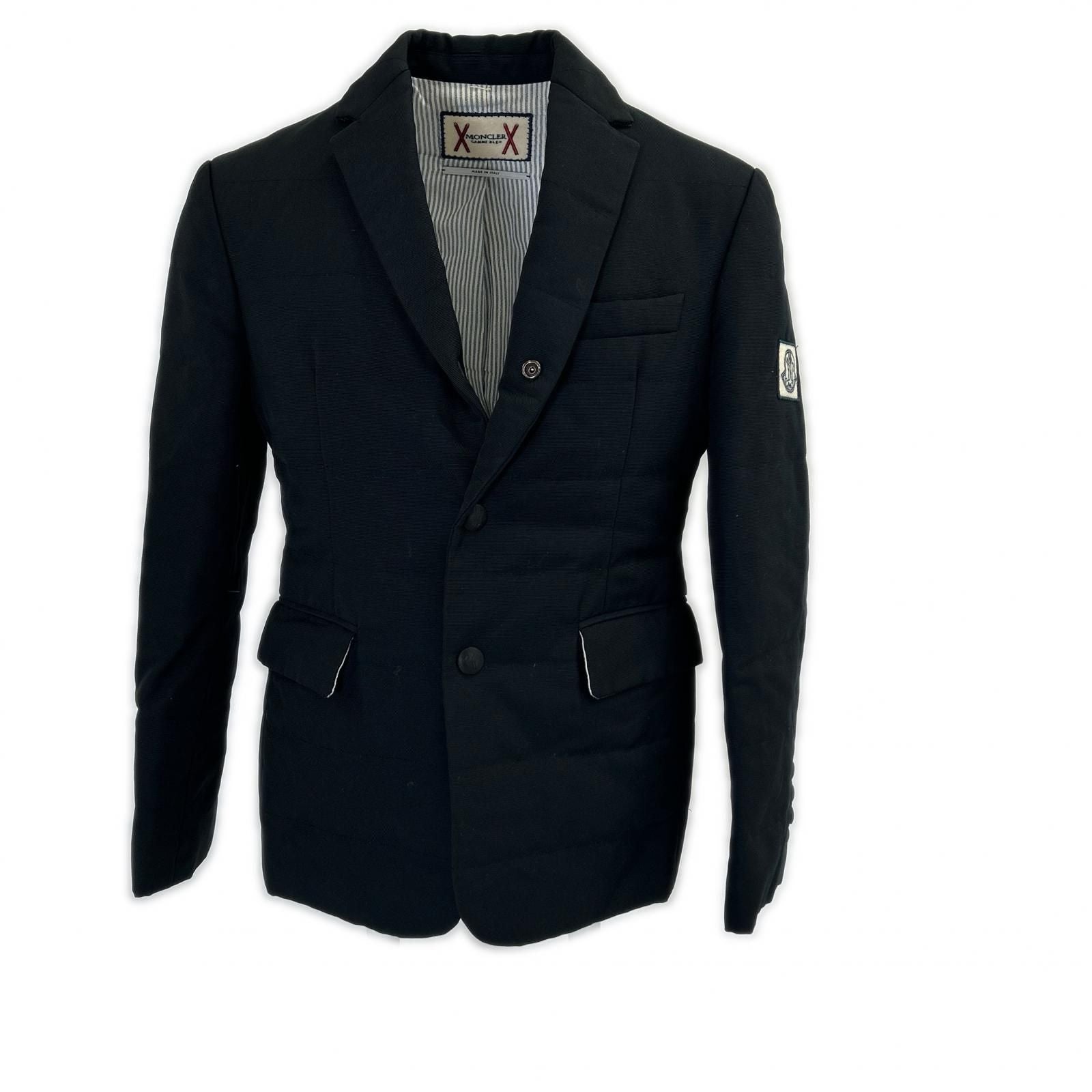 Moncler Gamme Blue Cotton Nylon Down Jacket Tailored