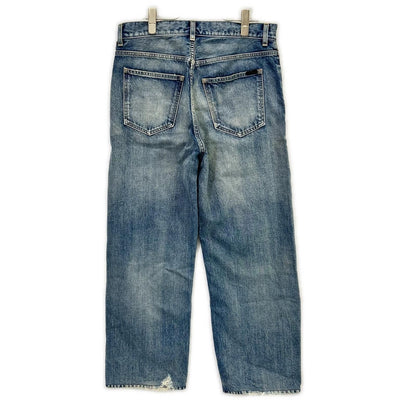 Saint Laurent Paris Washed Distressed Denim Pants 27 — view 2