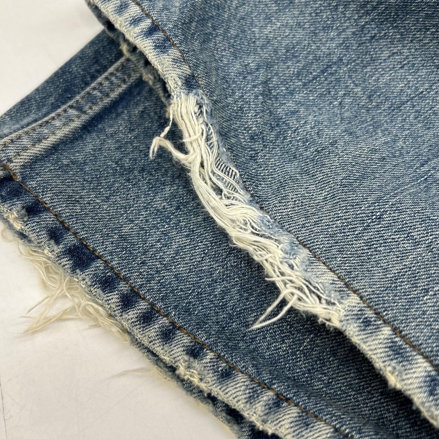 Saint Laurent Paris Washed Distressed Denim Pants 27 — view 9