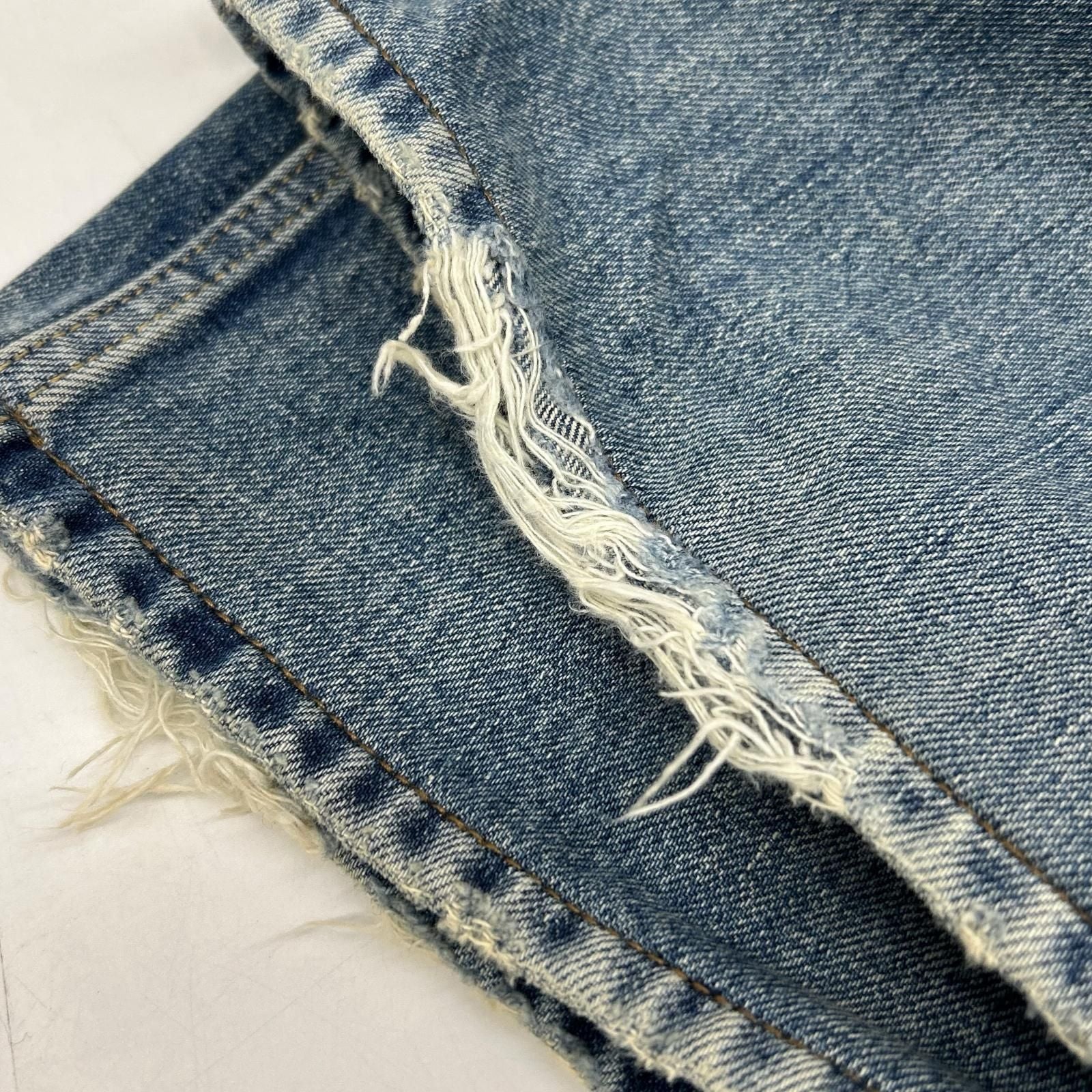 Saint Laurent Paris Washed Distressed Denim Pants 27 — view 9