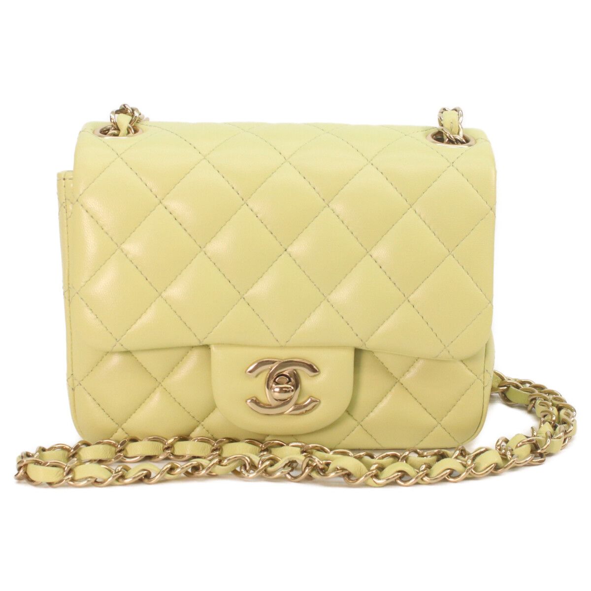 Chanel Pistachio Rum Gold Mini Quilted 17 Shoulder