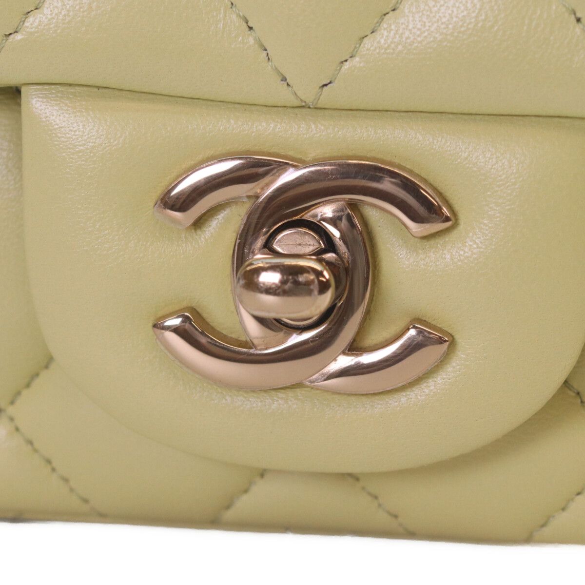 Chanel Pistachio Rum Gold Mini Quilted 17 Shoulder — view 6
