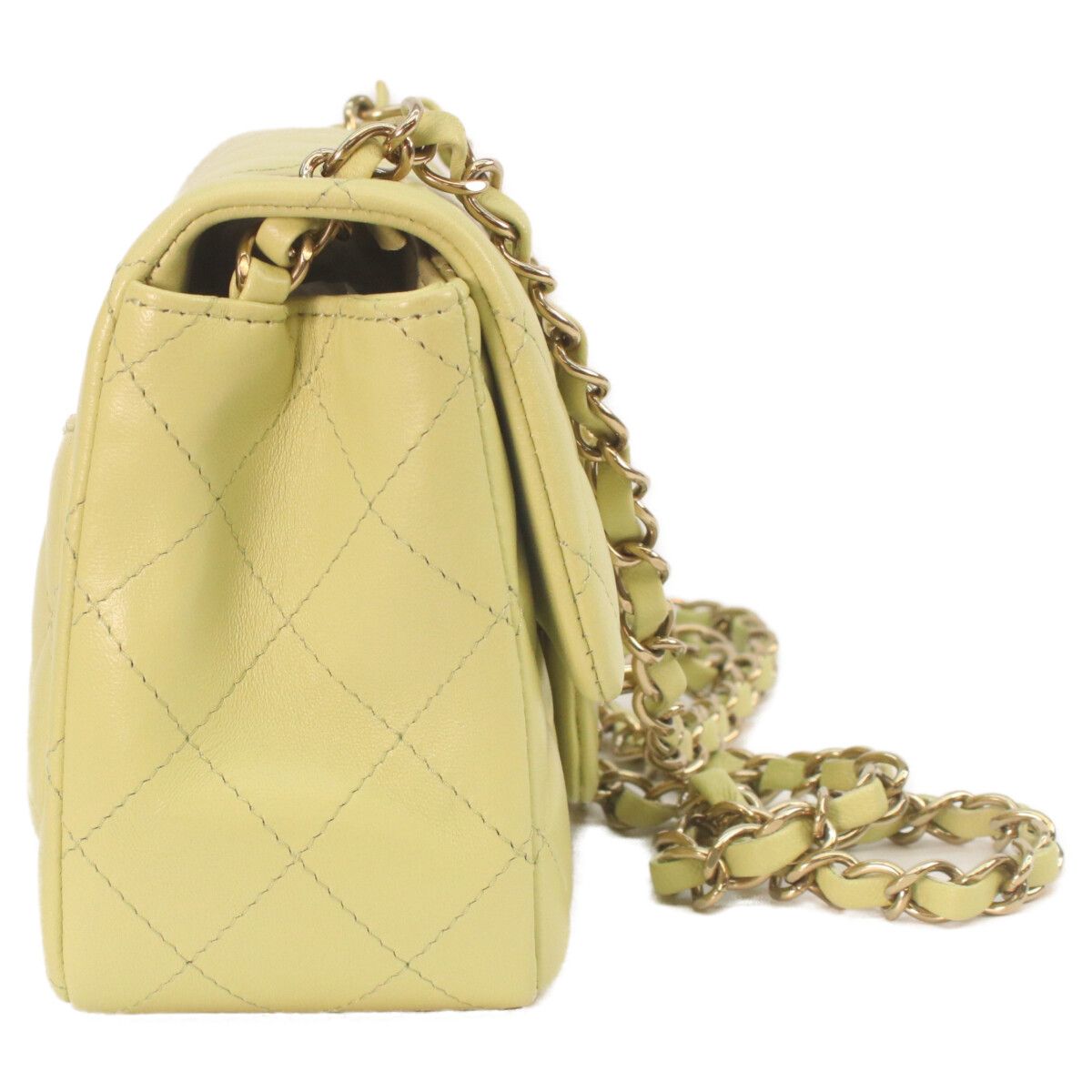 Chanel Pistachio Rum Gold Mini Quilted 17 Shoulder — view 4