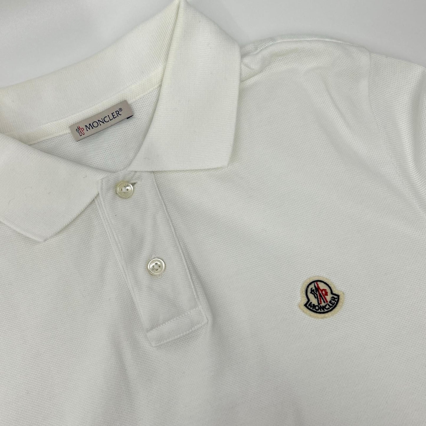 Moncler White Cotton Polo — view 8
