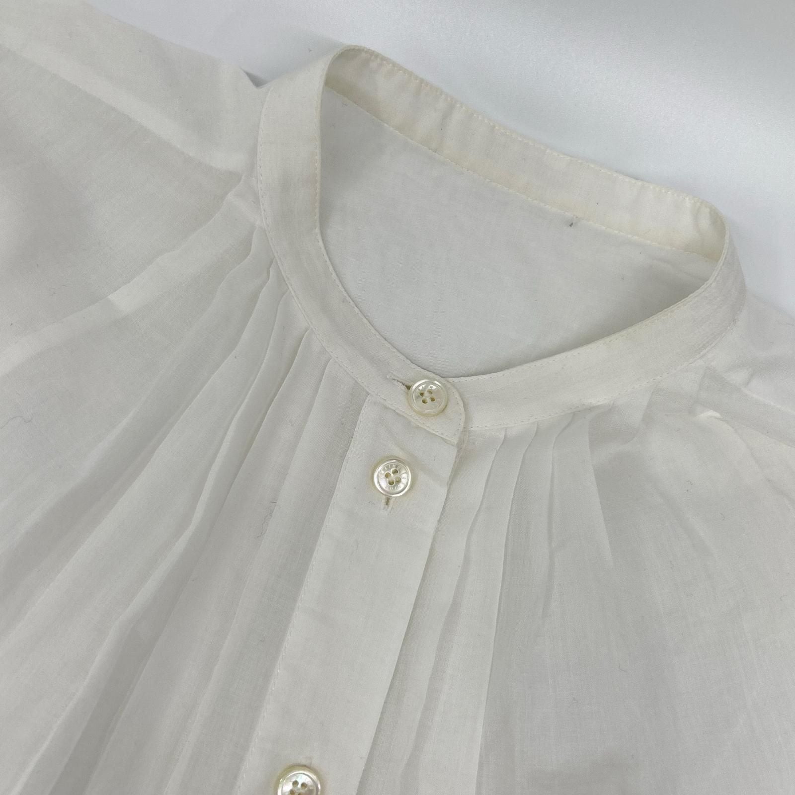 Celine 2 White Pleated Band Color Blouse 36 — view 7