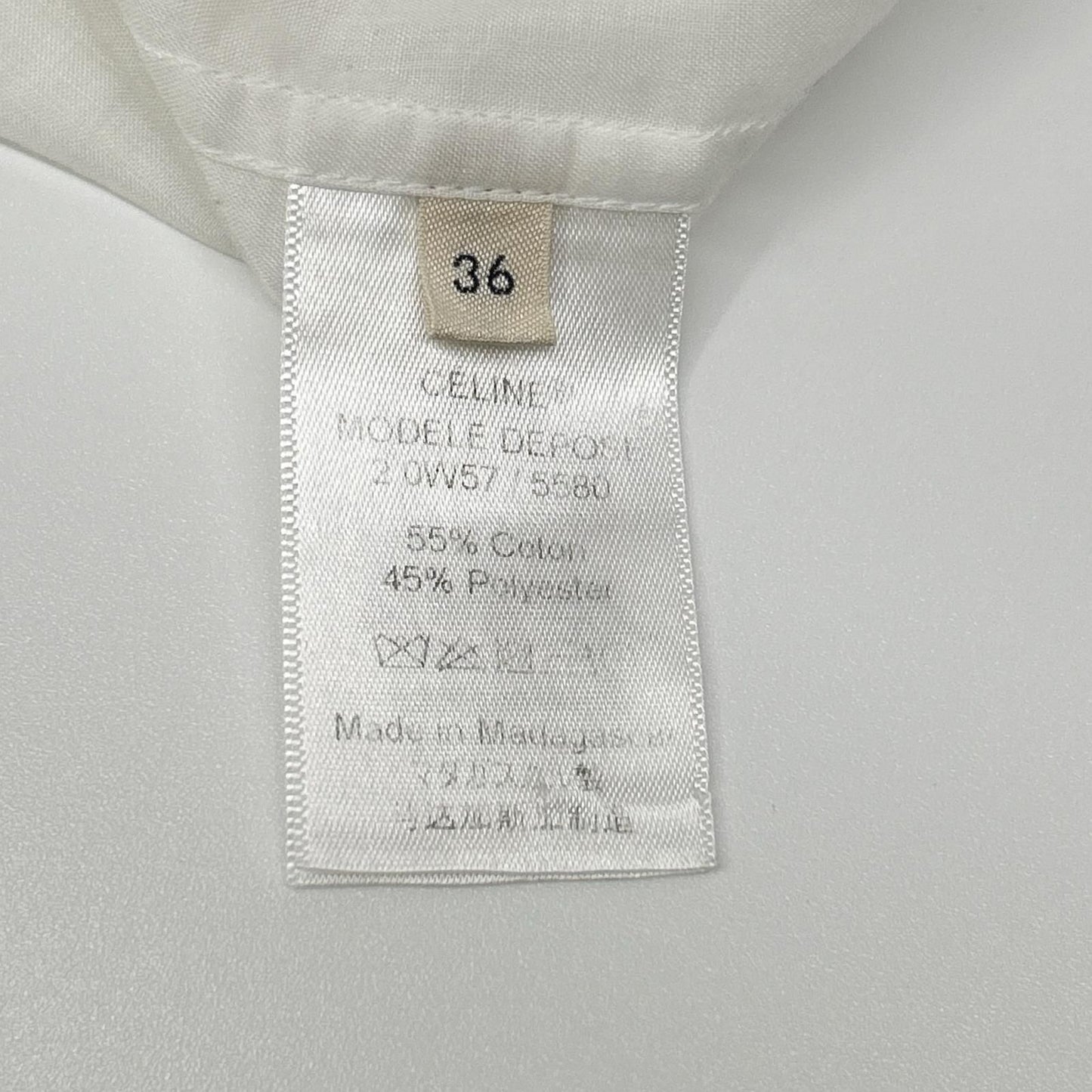 Celine 2 White Pleated Band Color Blouse 36 — view 4
