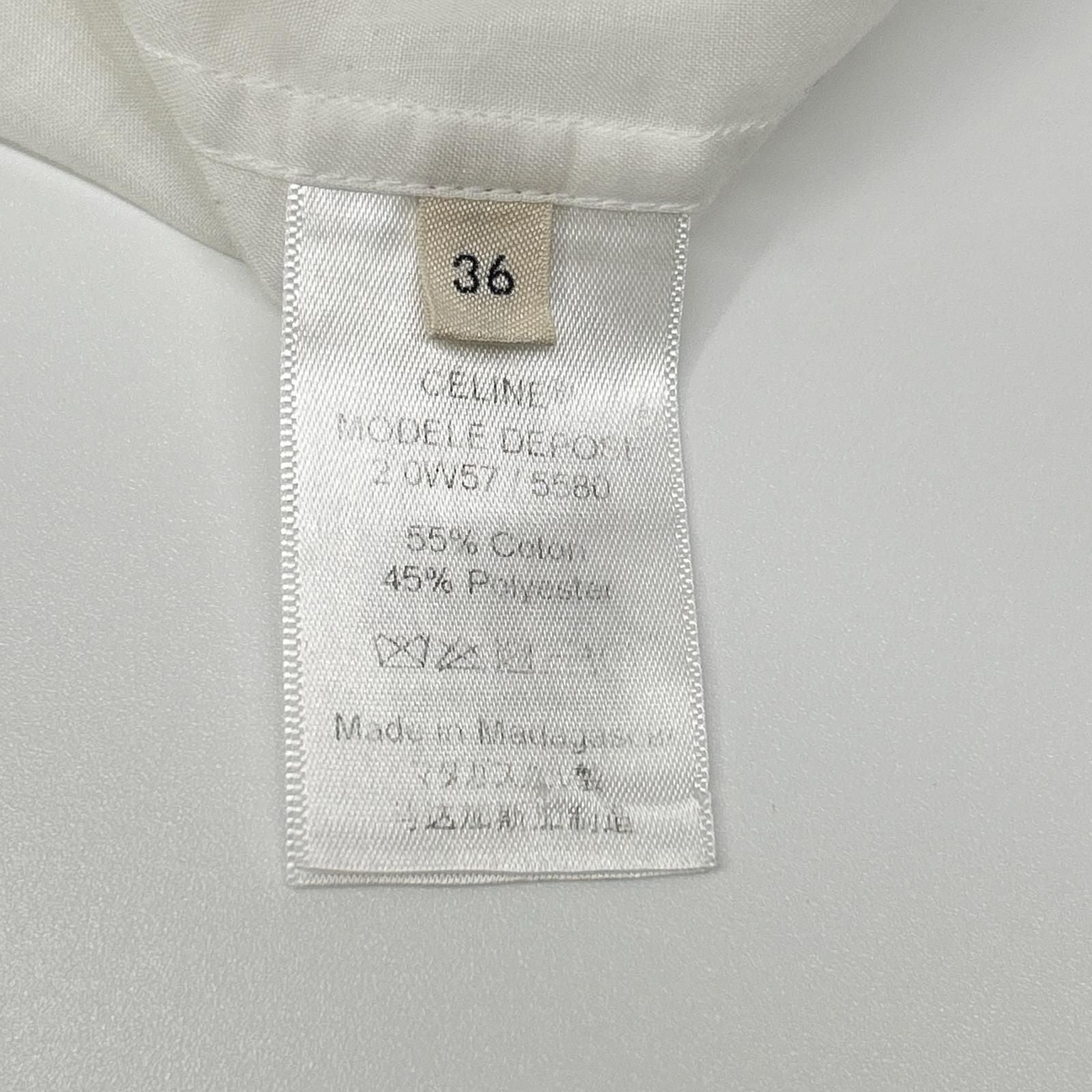 Celine 2 White Pleated Band Color Blouse 36 — view 4