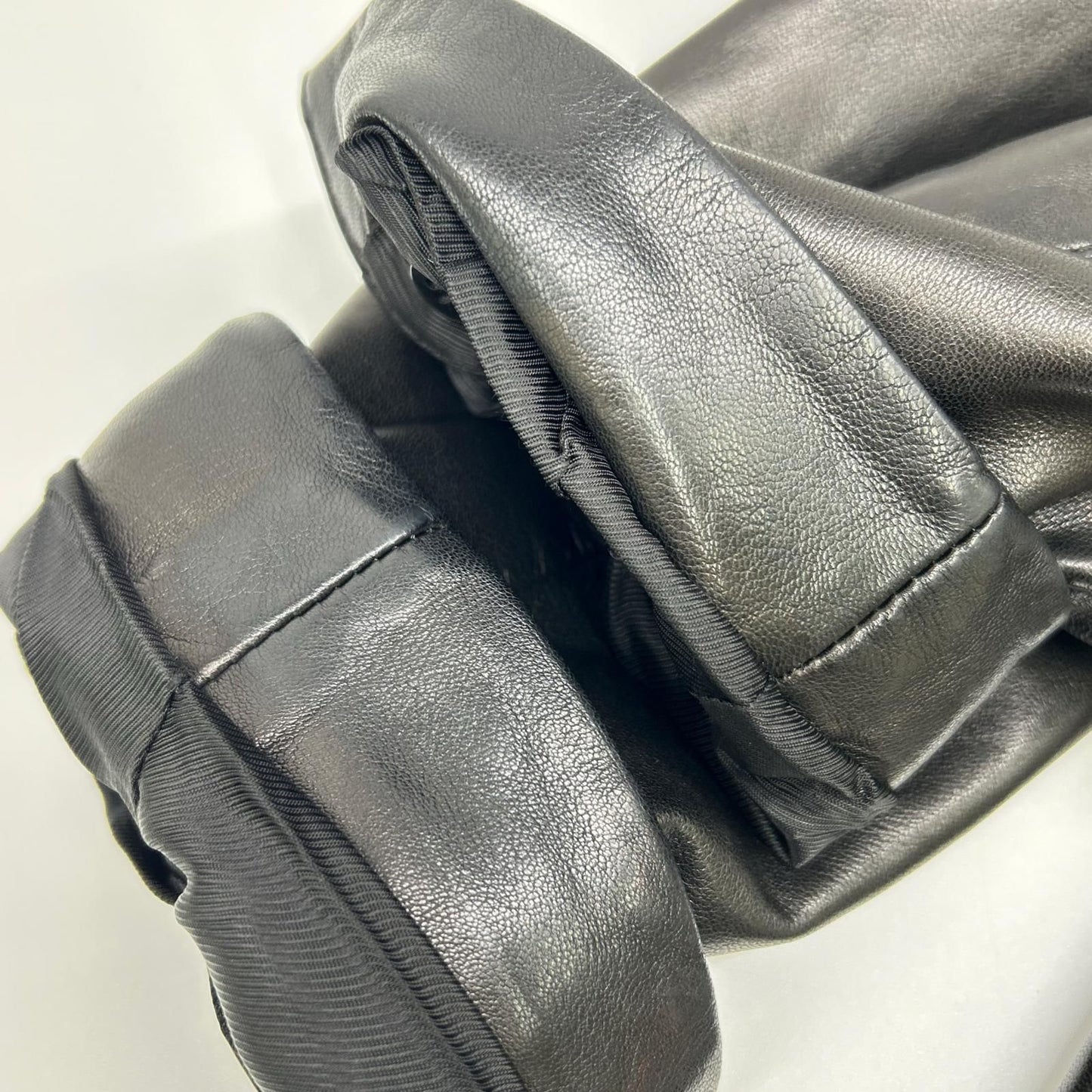 Prada Black Leather Center Vent Tailored Jacket 50 — view 9