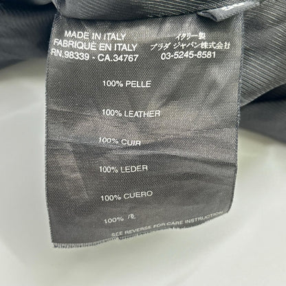 Prada Black Leather Center Vent Tailored Jacket 50 — view 5