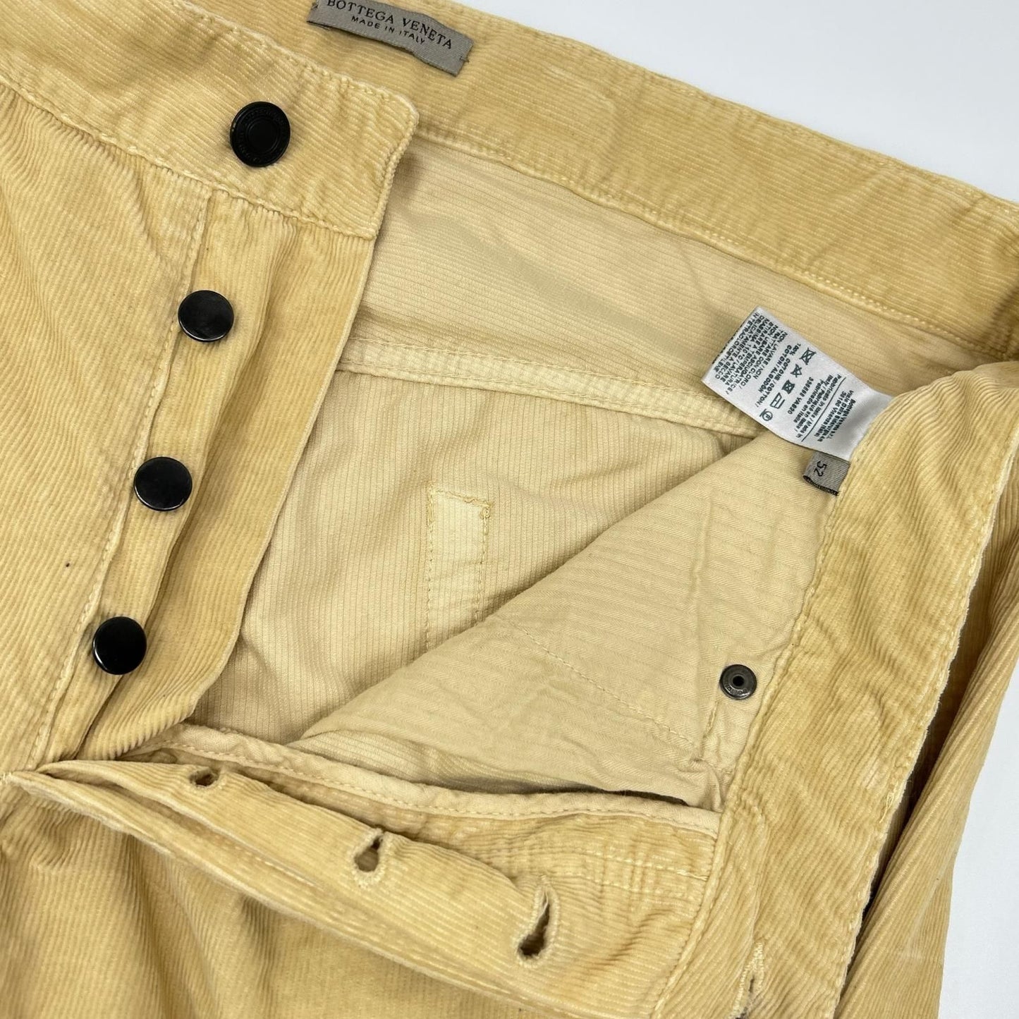 Bottega Veneta Yellow Light Beige Fine Ribbed Co Duroy Pants 52 — view 8