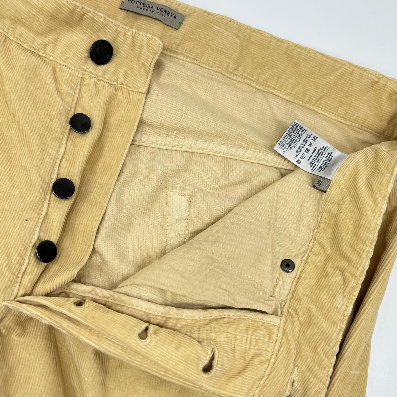 Bottega Veneta Yellow Light Beige Fine Ribbed Co Duroy Pants 52 — view 8