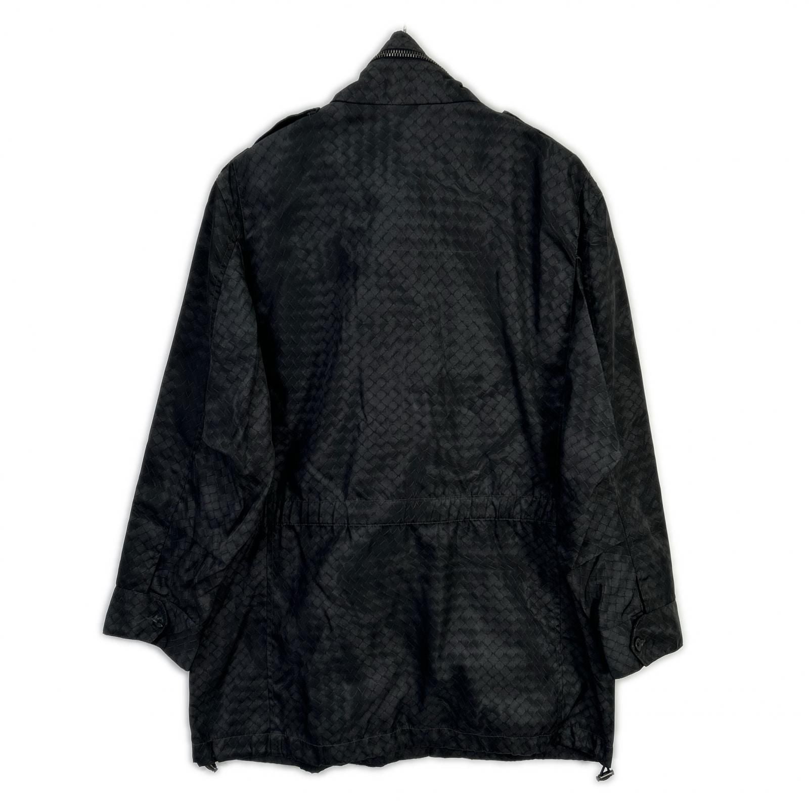 Bottega Veneta Black Intre Print Nylon Zip Coat 52 — view 2