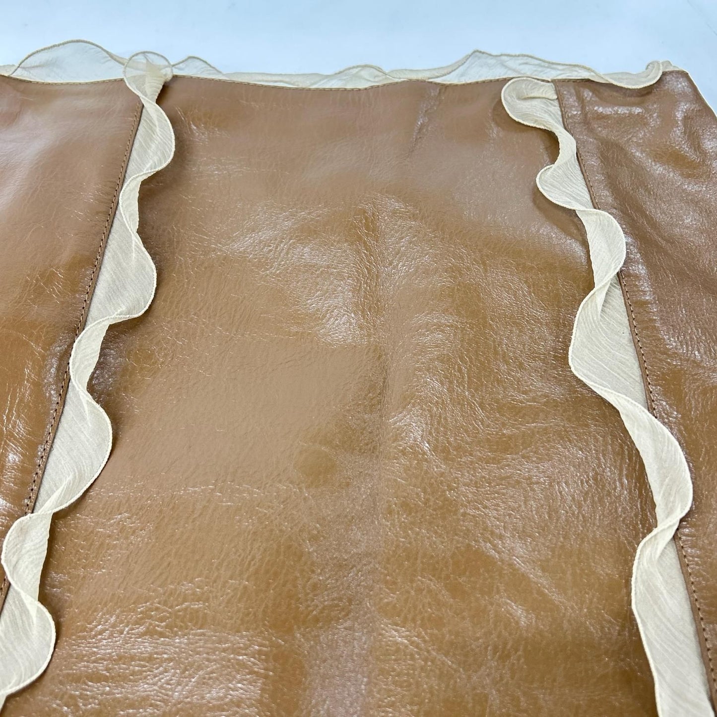 Fendi Brown Leather Skirt 38 — view 4