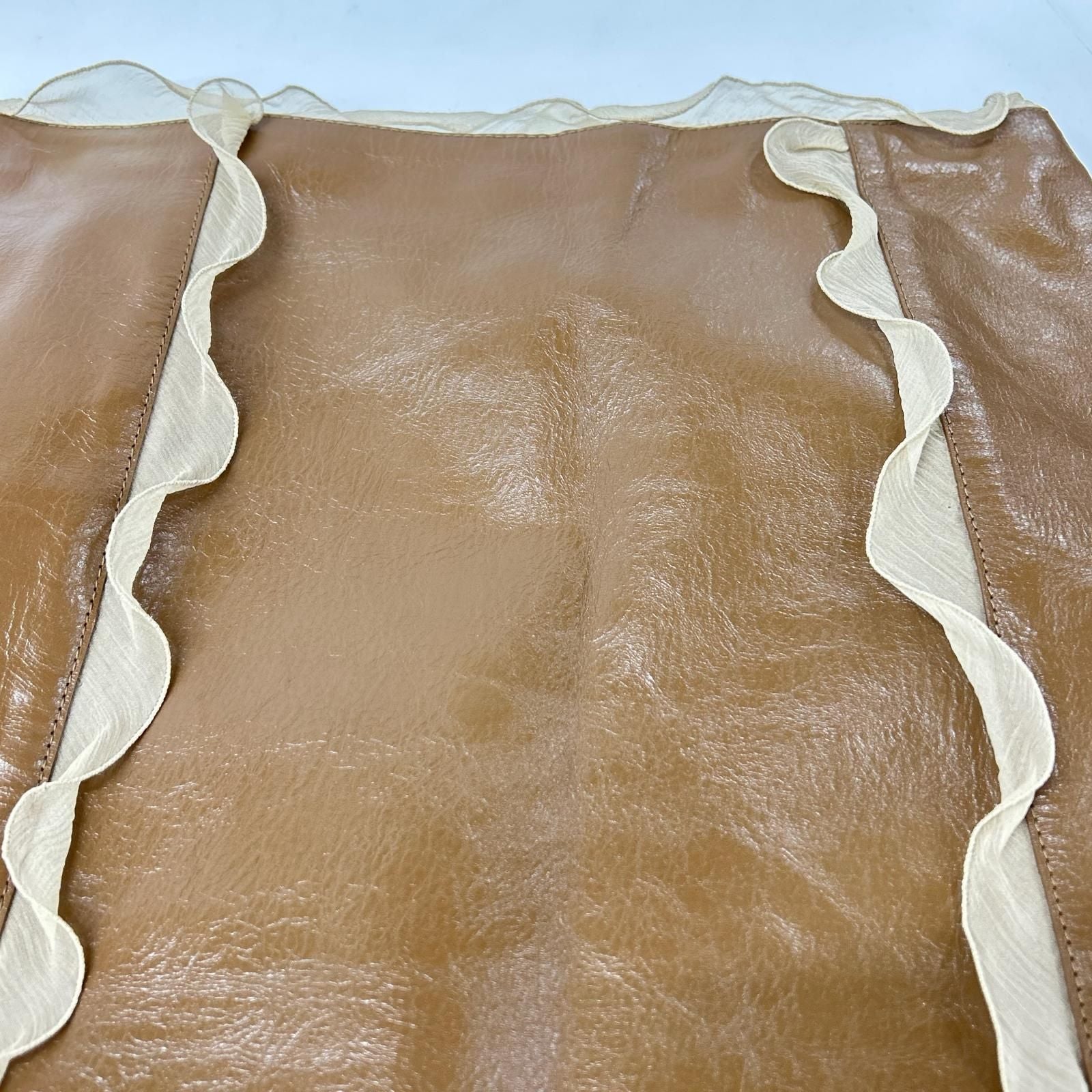 Fendi Brown Leather Skirt 38 — view 4