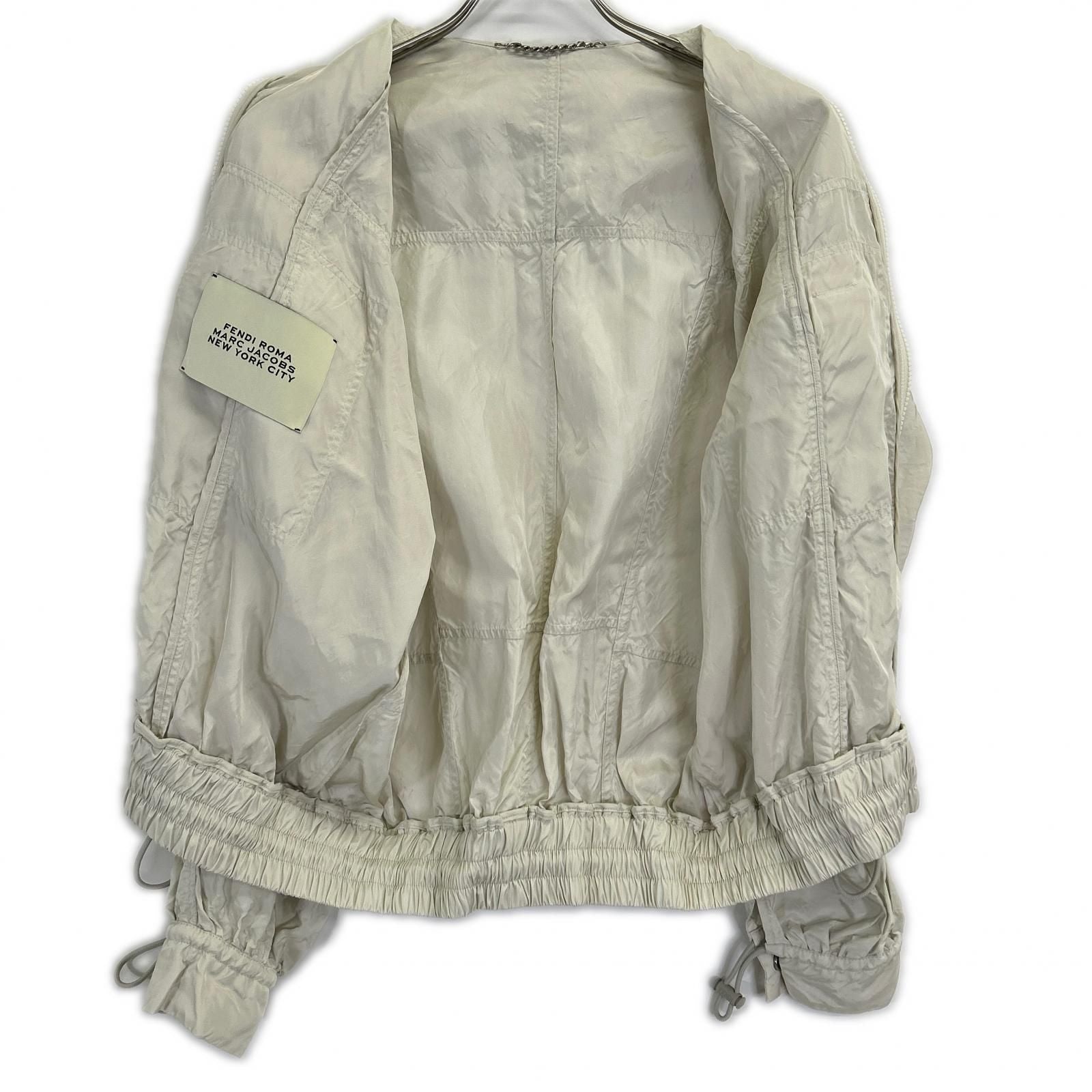 Fendi Light Gray Axaj Nylon Jacket 36 — view 3