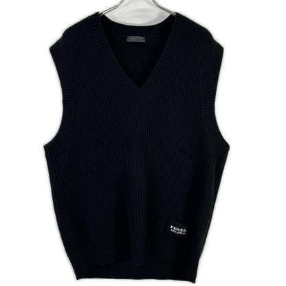 Prada Black Logo Knit Vest 46