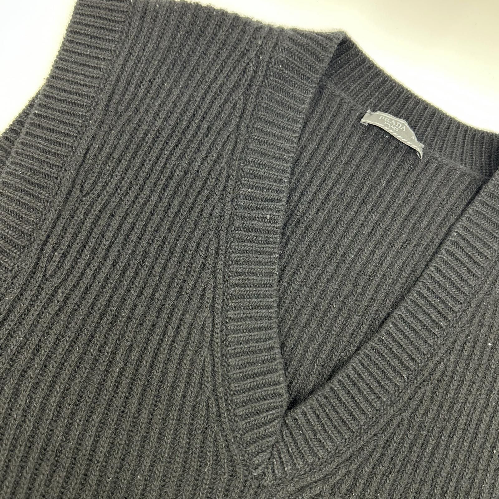 Prada Black Logo Knit Vest 46 — view 7