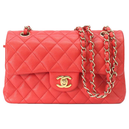Chanel Red Caviar Gold Quilted 23 Shoulder