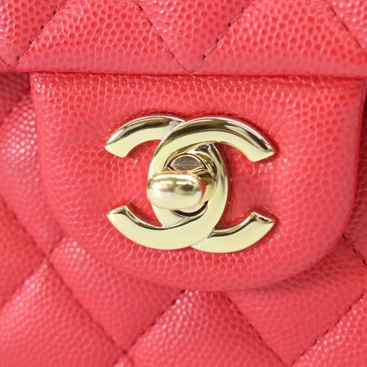 Chanel Red Caviar Gold Quilted 23 Shoulder — view 6