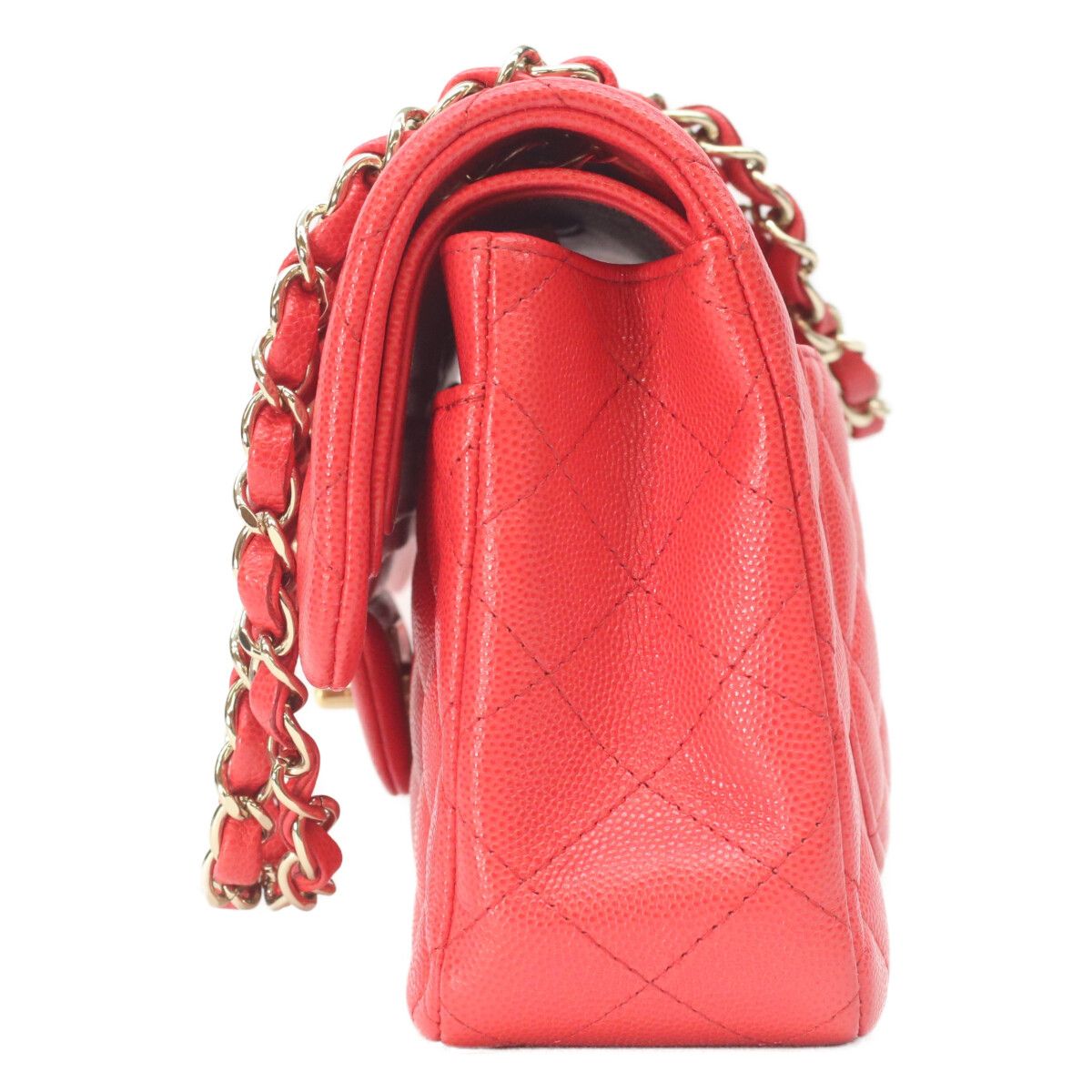 Chanel Red Caviar Gold Quilted 23 Shoulder — view 2