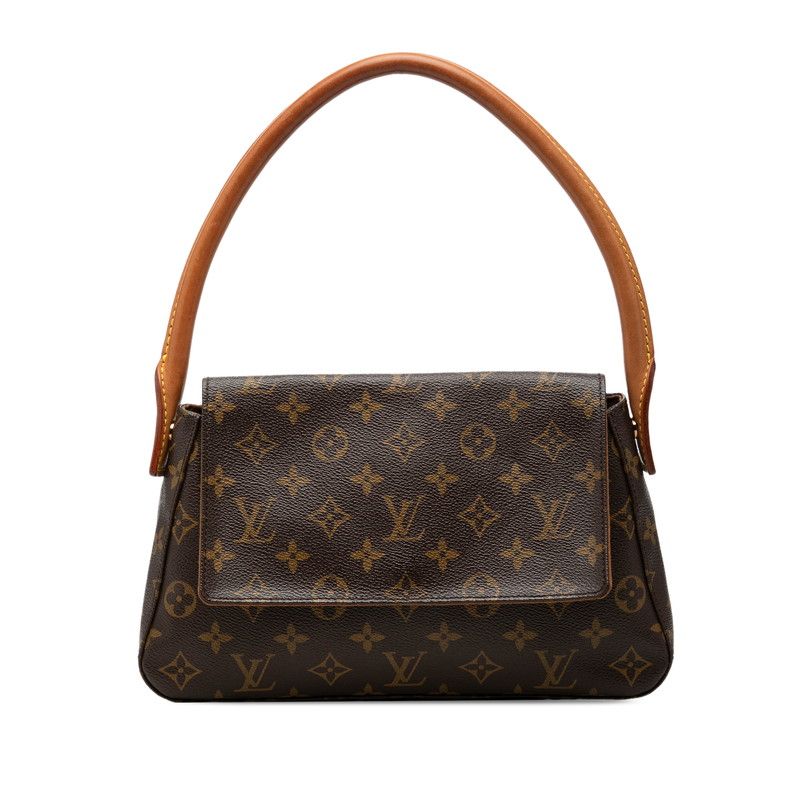 Louis Vuitton Monogram Mini Looping Shoulder Bag Brown Leather