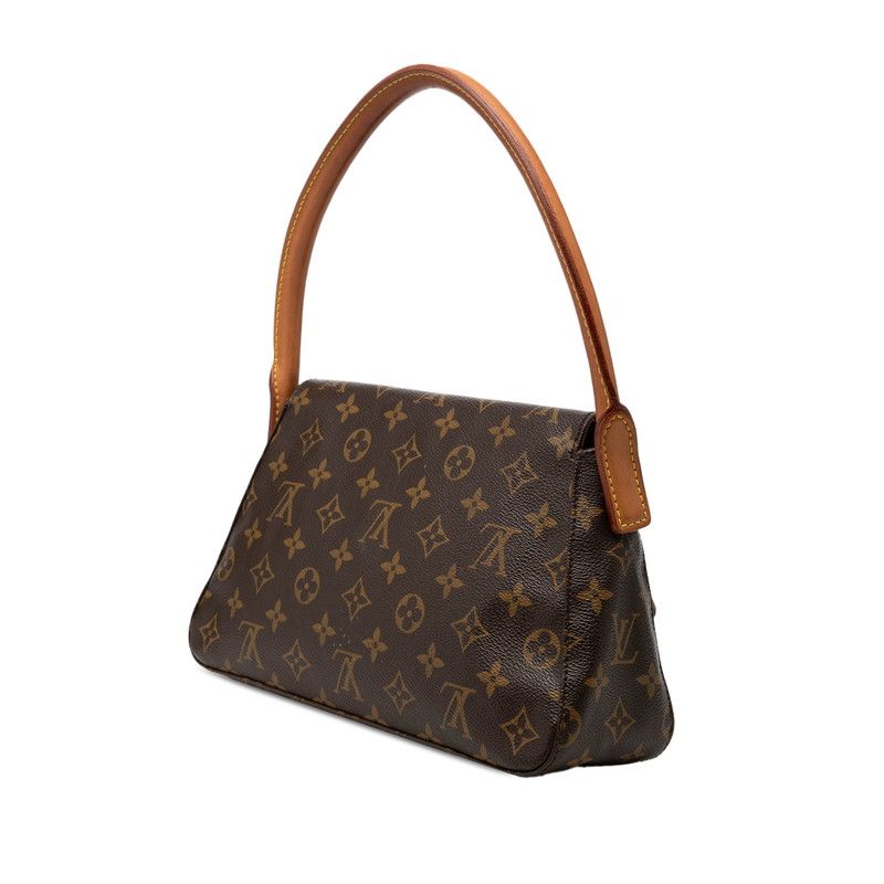 Louis Vuitton Monogram Mini Looping Shoulder Bag Brown Leather — view 2