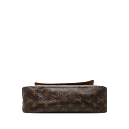 Louis Vuitton Monogram Mini Looping Shoulder Bag Brown Leather — view 3
