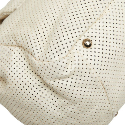 Chanel Quilted CC Logo 2.55 Perforated Chain Shoulder Bag Off White Leather — view 7