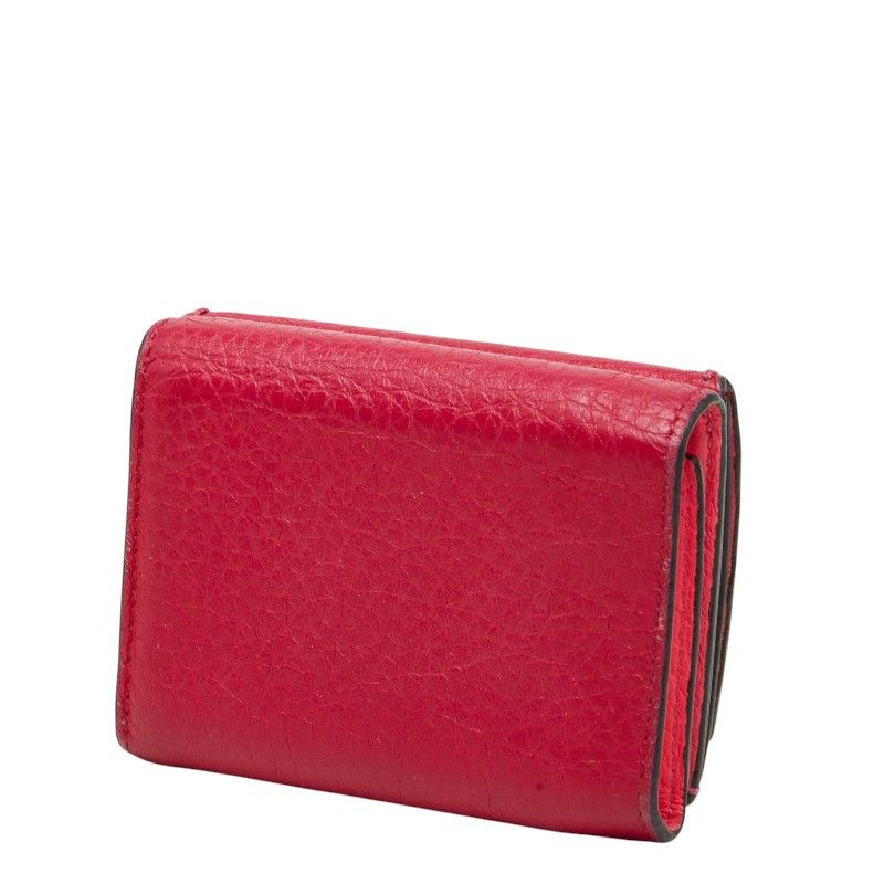 Fendi Selleria Trifold Wallet Compact Pink Leather — view 2
