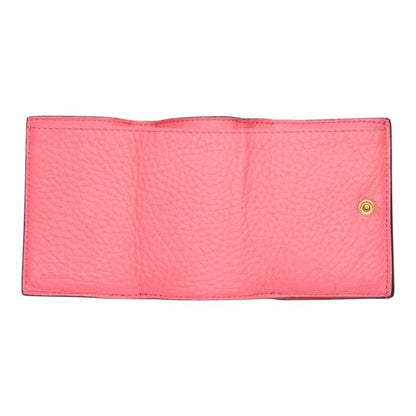 Fendi Selleria Trifold Wallet Compact Pink Leather — view 8