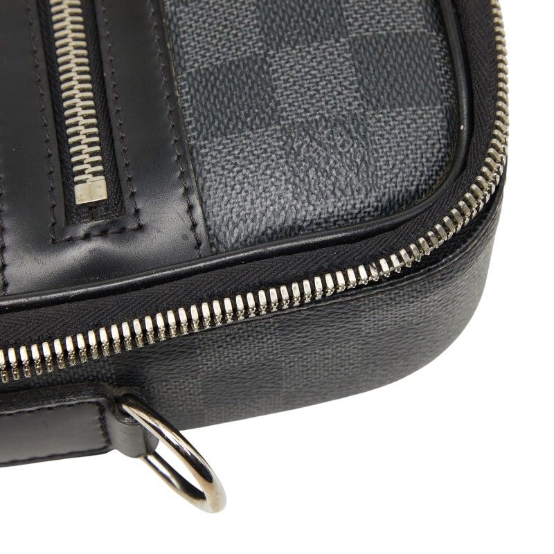 Louis Vuitton Damier Graphite Steve Business Shoulder Bag 2-Way Black Leather — view 8