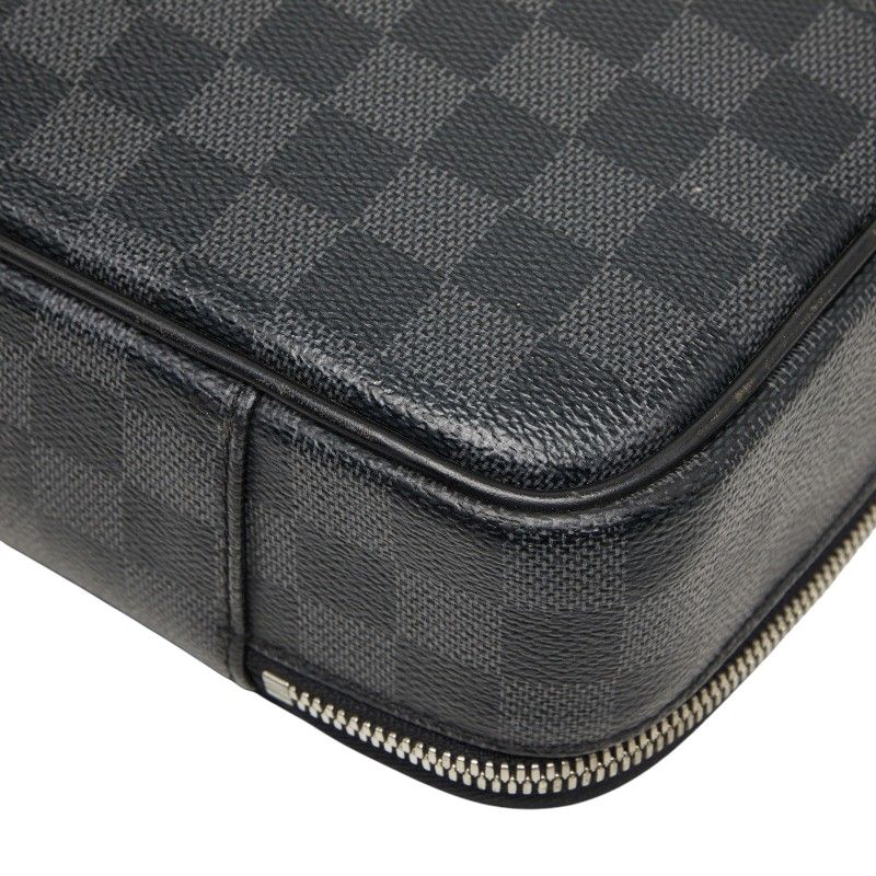 Louis Vuitton Damier Graphite Steve Business Shoulder Bag 2-Way Black Leather — view 6