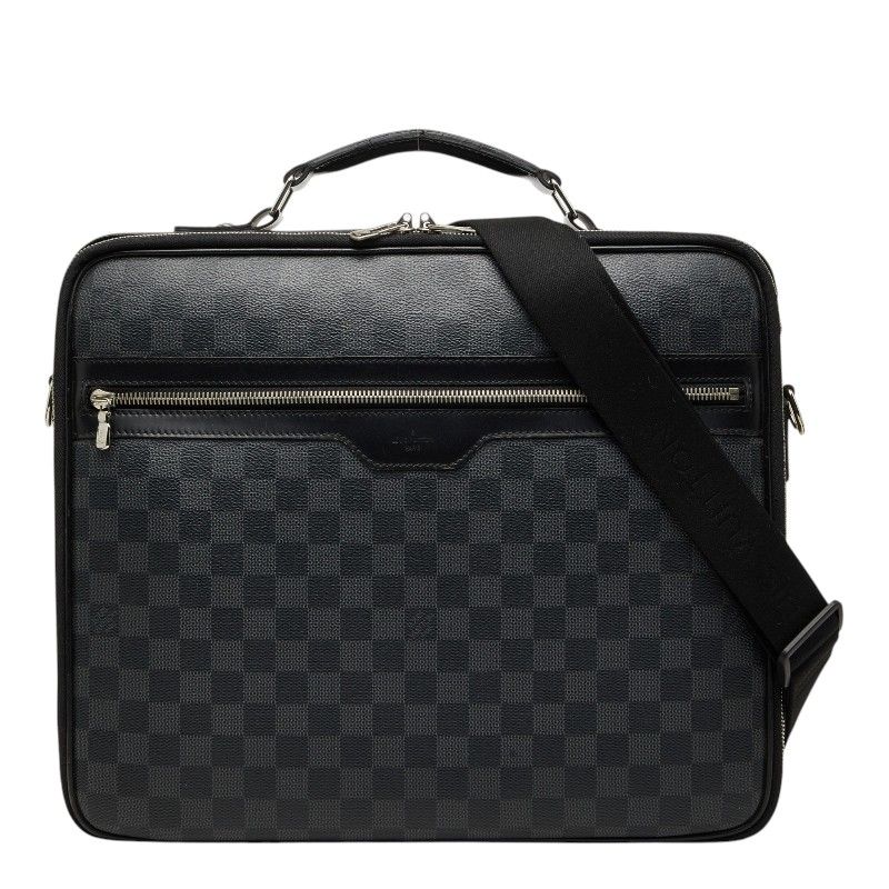 Louis Vuitton Damier Graphite Steve Business Shoulder Bag 2-Way Black Leather