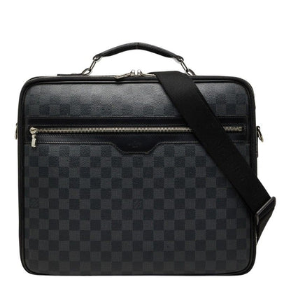 Louis Vuitton Damier Graphite Steve Business Shoulder Bag 2-Way Black Leather