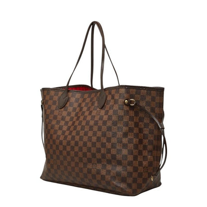 Louis Vuitton Damier Neverfull GM Tote Brown Leather — view 2