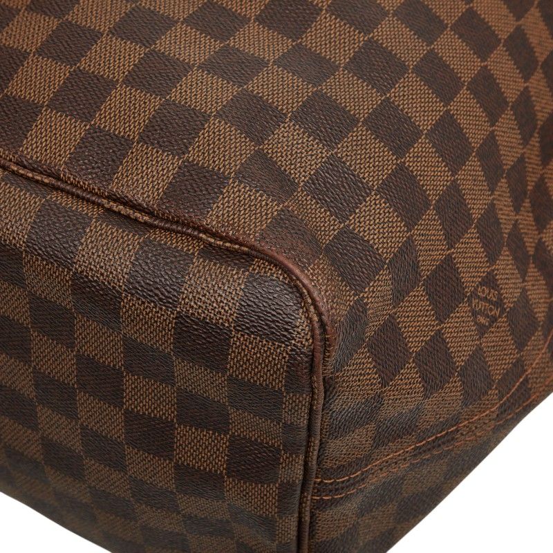 Louis Vuitton Damier Neverfull GM Tote Brown Leather — view 7