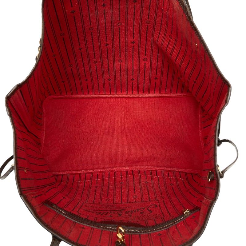 Louis Vuitton Damier Neverfull GM Tote Brown Leather — view 9