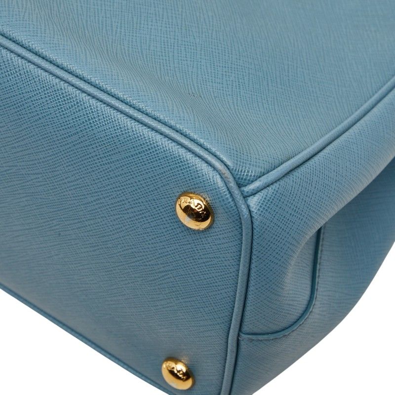 Prada Saffiano Galleria 2-Way Shoulder Bag Blue Leather — view 6
