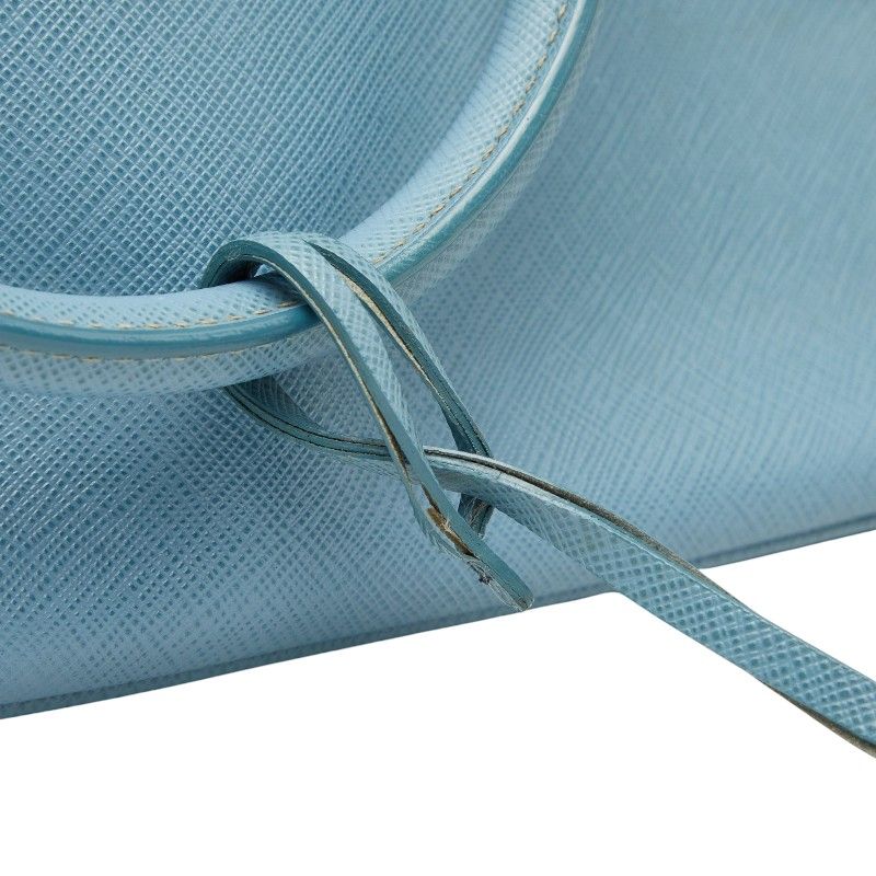 Prada Saffiano Galleria 2-Way Shoulder Bag Blue Leather — view 8