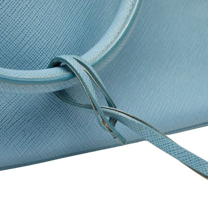 Prada Saffiano Galleria 2-Way Shoulder Bag Blue Leather — view 8
