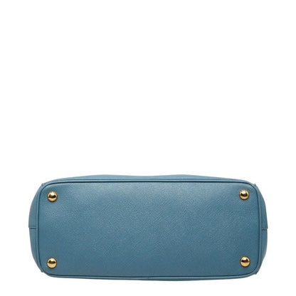 Prada Saffiano Galleria 2-Way Shoulder Bag Blue Leather — view 3