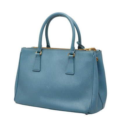 Prada Saffiano Galleria 2-Way Shoulder Bag Blue Leather — view 2