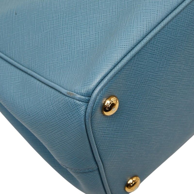 Prada Saffiano Galleria 2-Way Shoulder Bag Blue Leather — view 5