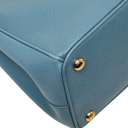 Prada Saffiano Galleria 2-Way Shoulder Bag Blue Leather — view 7