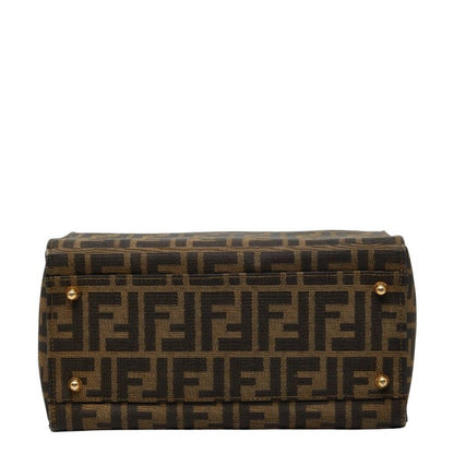 Fendi Zucca 2-Way Shoulder Bag Brown Canvas Leather — view 3