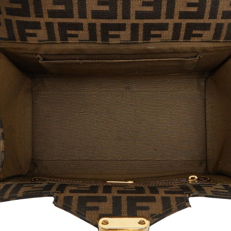 Fendi Zucca 2-Way Shoulder Bag Brown Canvas Leather — view 9