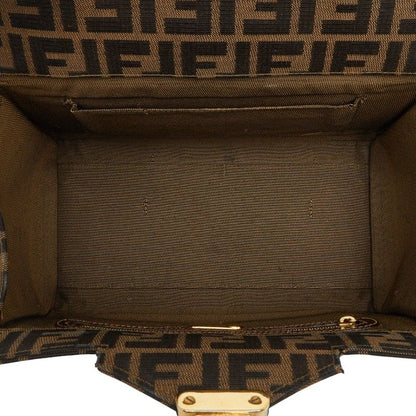 Fendi Zucca 2-Way Shoulder Bag Brown Canvas Leather — view 9