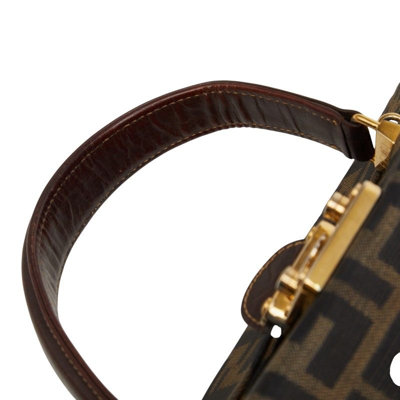 Fendi Zucca 2-Way Shoulder Bag Brown Canvas Leather — view 8